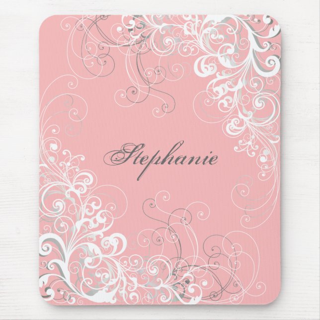 Hübsches rosa Barockmousepad Mousepad (Vorne)
