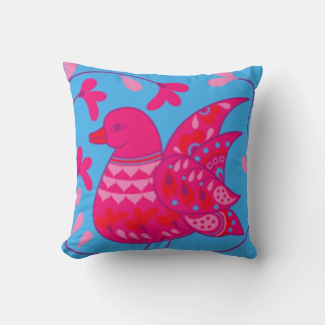 Hübsches rosa Bird Mix & Match Pillow by Serenity Kissen (Vorderseite)