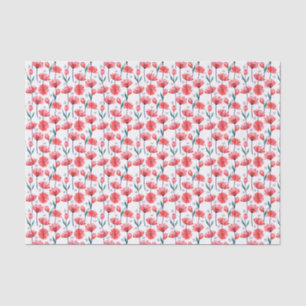 Hübsches rosa Blumen-Tulpenmuster Seidenpapier