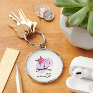 Hübsches rosa Blumenmädchengeschenk– Schlüsselanhänger