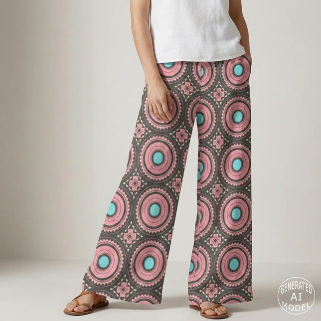 Hübsches rosa Boho Mosaikmuster Stoff (Von Creator hochgeladen)