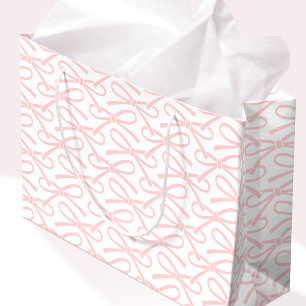 Hübsches rosa Bow Muster Weißes Geschenktüte