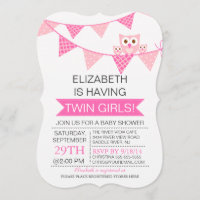 Hübsches rosa Bunting Owl TWIN MÄDCHEN Kinderdusch