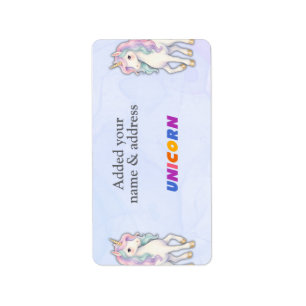 Hübsches rosa Einhorn-Muster personalisierter Name Adressaufkleber