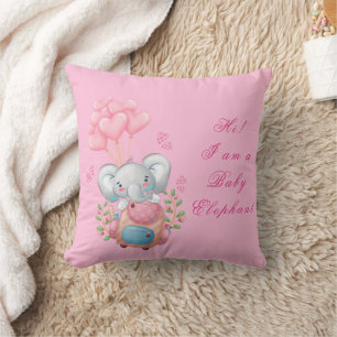 Hübsches rosa Elefant-Wurfkissen Kissen