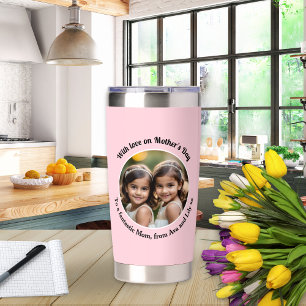 Hübsches rosa elegantes Muttertags-Foto-Chic Thermobecher