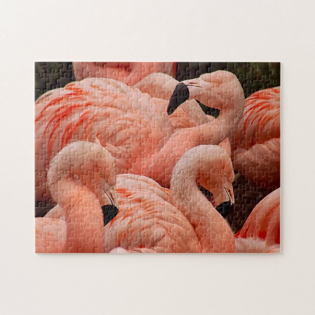 Hübsches rosa Flamingodruckpuzzlespiel (Horizontal)
