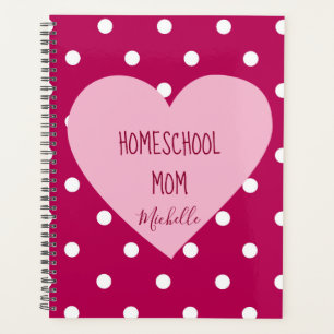 Hübsches rosa Herz und Polka Dots Mama Planer