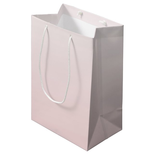 Hübsches Rosa Hochzeitssemble Brautparty Mittlere Geschenktüte (Vorderseite Schrägansicht)