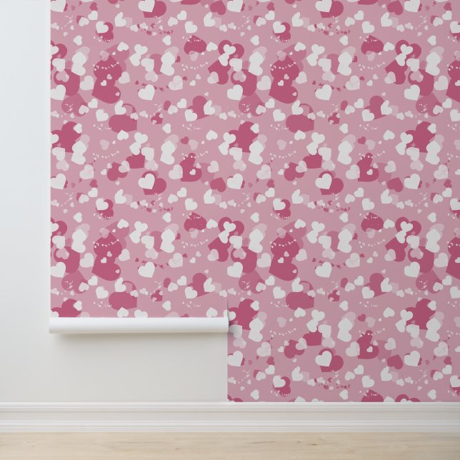 Hübsches Rosa Liebe Herz Tapete (Anwendung)