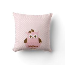 Hübsches rosa Mädchen Eulen-Bib (personalisiert)