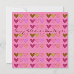 Hübsches Rosa mit Herzen Farbige Valentinstage Feiertagskarte