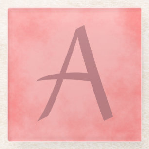 Hübsches rosa Monogramm Glasuntersetzer