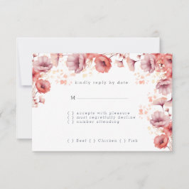 Hübsches Rosa, Pfirsichfiz, Wasserfarbenprägung RSVP Karte