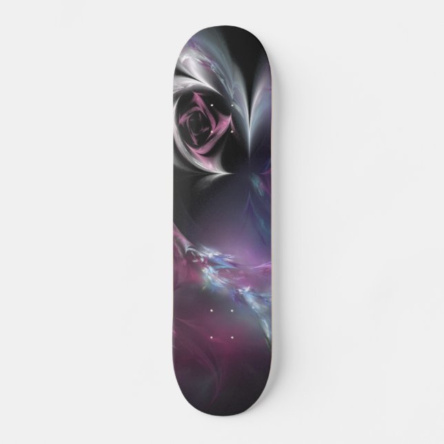 Hübsches rosa Rosen-Fraktal Skateboard (Vorderseite)