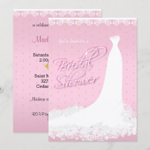 Hübsches rosa Satin Religiöses Brautparty Einladung