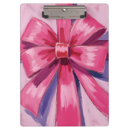 Hübsches rosa Schleifenband Wasserfarbe Klemmbrett