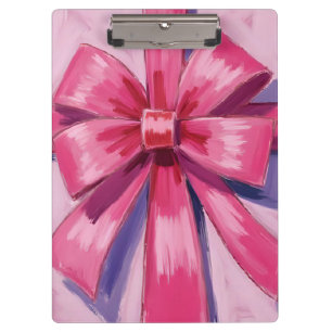 Hübsches rosa Schleifenband Wasserfarbe Klemmbrett