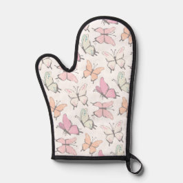 Hübsches rosa Schmetterlingsmuster Ofenhandschuh