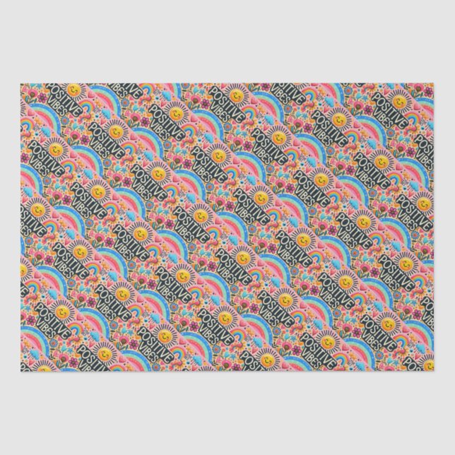 Hübsches Rosa, Sonnen- und Regenbogenpapier Seidenpapier (Vorderseite)