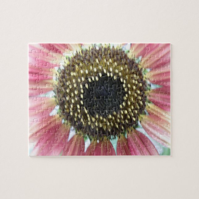 Hübsches Rosa Sonnenblumenpuzzle (Horizontal)