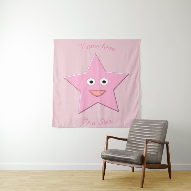 Hübsches rosa-sternenspezifisches Band Wandteppich (Beispiel)
