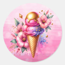 Hübsches Rosa und Gold Eiscreme