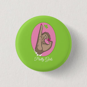 Hübsches Rosa und Grün Button