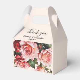Hübsches Rosa und rote Rosen Hochzeit Geschenkschachtel