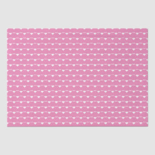 Hübsches Rosa und Weiße Herzen   Benutzerdefiniert Seidenpapier