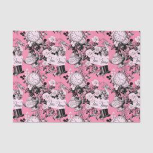 Hübsches rosa Vintage-Alice-Teatime Seidenpapier