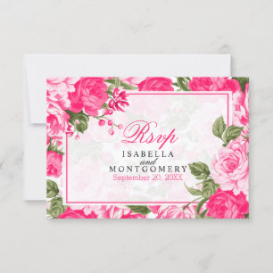 Hübsches, rosafarbenes Blumendesign - UAWG RSVP Karte