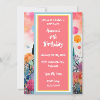 Hübsches rosafarbenes Schloss Einladung