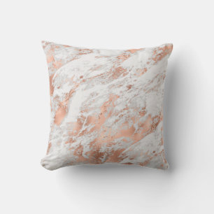 Hübsches Roségold Weiß Glitzer Marmor   Kissen