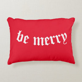 Hübsches Rot "be merry" Weihnachtsakzent Kissen