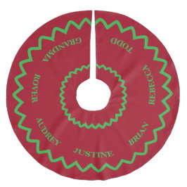 Hübsches Rot- und Grünes Baumrock mit Namen Polyester Weihnachtsbaumdecke