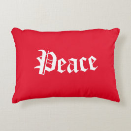 Hübsches Rot-Weiß "Peace" Weihnachtsakzent Kissen