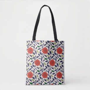 Hübsches rotes Blumenmuster Tasche