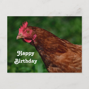 Hübsches rotes Hühnergesicht Foto Geburtstag Postkarte