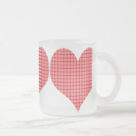 Hübsches rotes Muster Liebe Herz-Tasse Mattglastasse