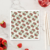 Hübsches rotes Olive-Musterpapier Napkin
