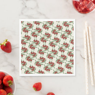Hübsches rotes Olive-Musterpapier Napkin Serviette