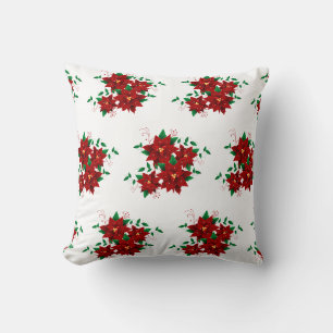Hübsches rotes Weihnachtsblumen-Kissen Kissen