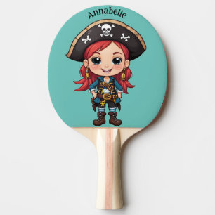 Hübsches Rotschopf-Pirat-Ping-Pong-Personalisierun Tischtennis Schläger