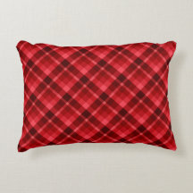 Hübsches Ruby Red Kariert Pattern Accent Pillow