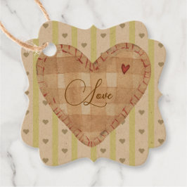 Hübsches rustikales Valentiner Kraftpapier Geschenkanhänger