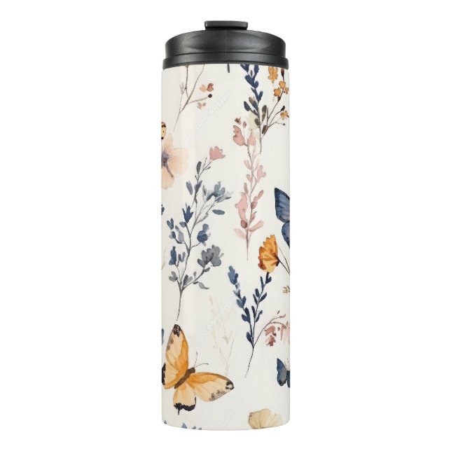 Hübsches Schmetterlingsfeld Thermosbecher (Vorderseite)
