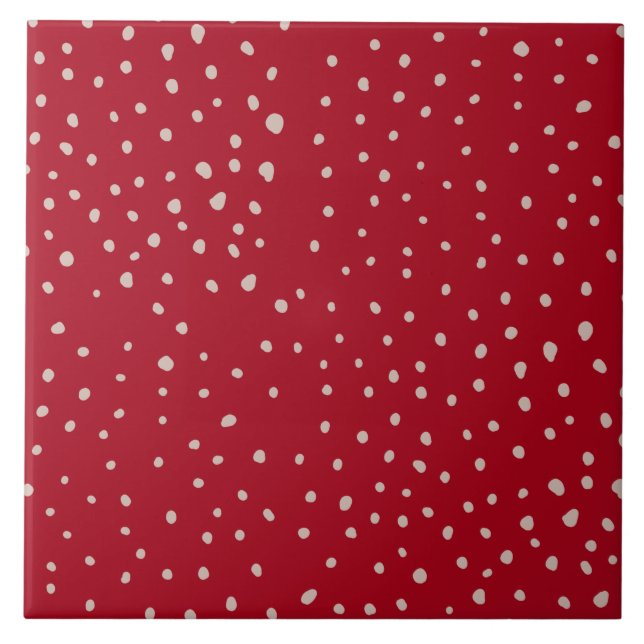 Hübsches Schwarz-Polka-Punktmuster Fliese (Vorderseite)