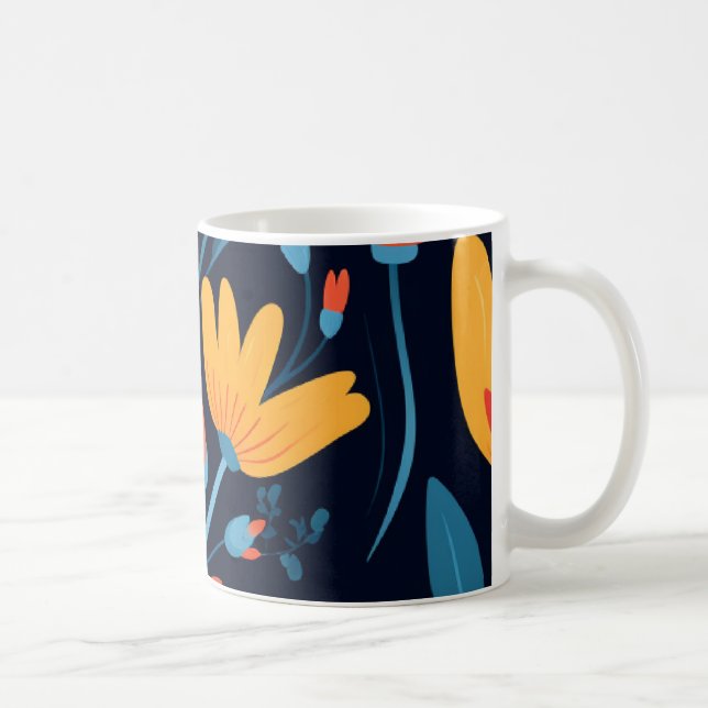 Hübsches schwarzes Muster Kaffeetasse (Rechts)