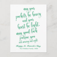 Hübsches Script Old Irish Blessing St. Patrick's D